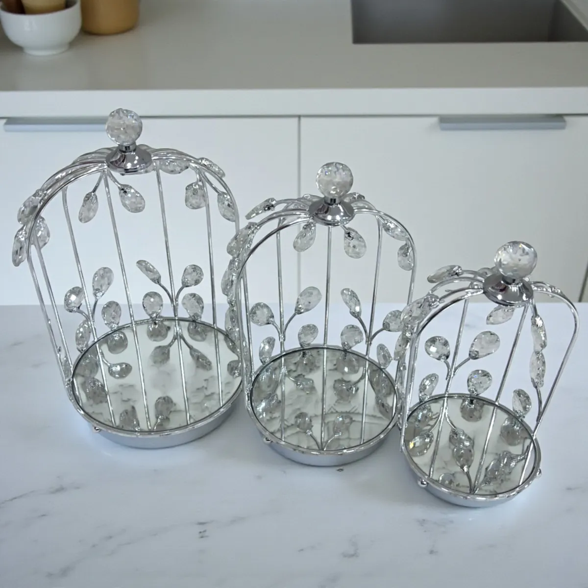 Set de 3 Présentoirs en Argent